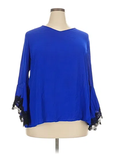 Pre-owned C Established 1946 3/4 Sleeve Blouse In Blue