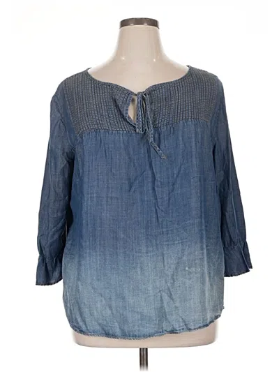 Pre-owned C Established 1946 3/4 Sleeve Blouse In Blue