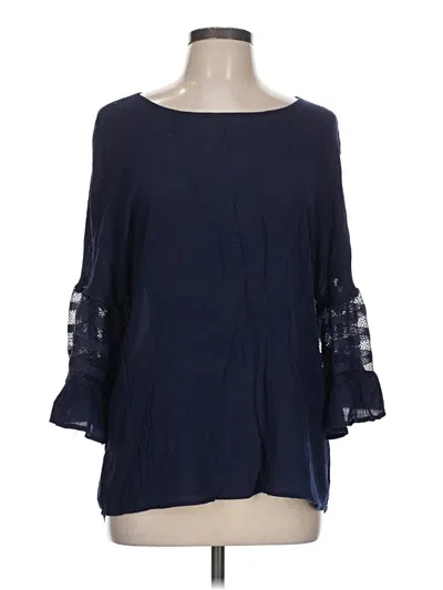 Pre-owned C Established 1946 3/4 Sleeve Blouse In Blue