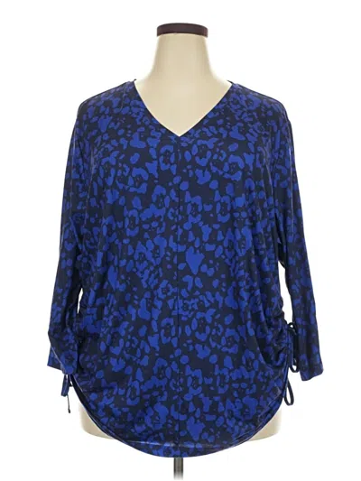 Pre-owned C Established 1946 3/4 Sleeve Blouse In Blue