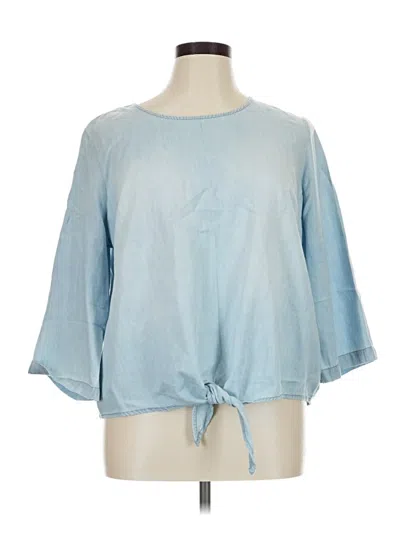 Pre-owned C Established 1946 3/4 Sleeve Blouse In Blue
