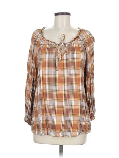 Pre-owned C Established 1946 3/4 Sleeve Blouse In Brown