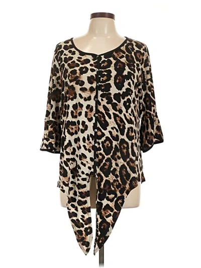 Pre-owned C Established 1946 3/4 Sleeve Blouse In Brown
