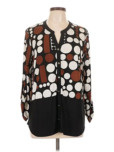 Pre-owned C Established 1946 3/4 Sleeve Blouse In Brown