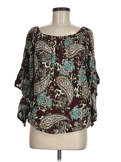 Pre-owned C Established 1946 3/4 Sleeve Blouse In Brown