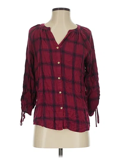 Pre-owned C Established 1946 3/4 Sleeve Blouse In Burgundy