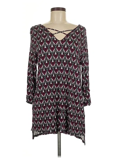 Pre-owned C Established 1946 3/4 Sleeve Blouse In Burgundy