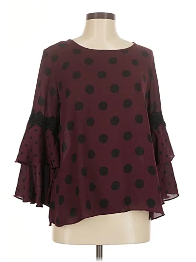 Pre-owned C Established 1946 3/4 Sleeve Blouse In Burgundy