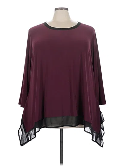 Pre-owned C Established 1946 3/4 Sleeve Blouse In Burgundy