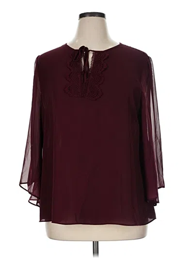 Pre-owned C Established 1946 3/4 Sleeve Blouse In Burgundy
