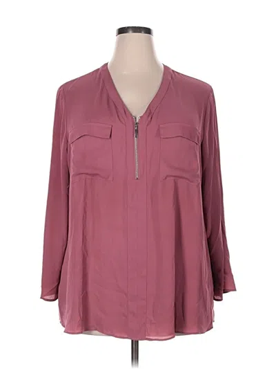 Pre-owned C Established 1946 3/4 Sleeve Blouse In Burgundy