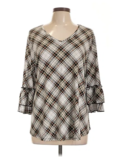 Pre-owned C Established 1946 3/4 Sleeve Blouse In Gray