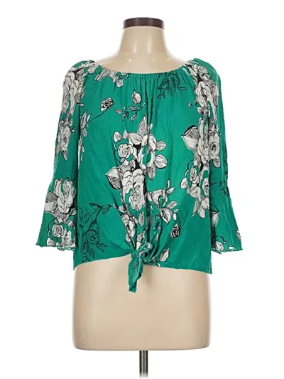 Pre-owned C Established 1946 3/4 Sleeve Blouse In Green