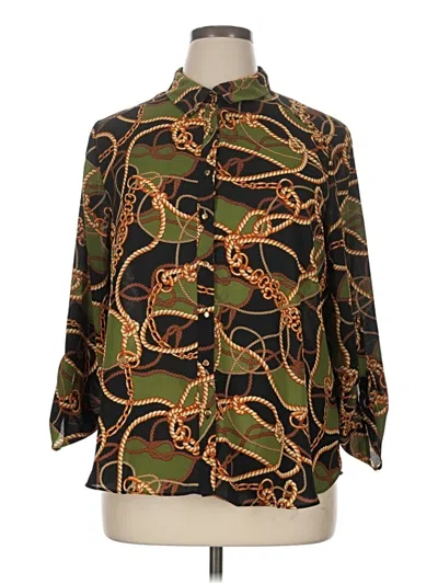 Pre-owned C Established 1946 3/4 Sleeve Blouse In Green
