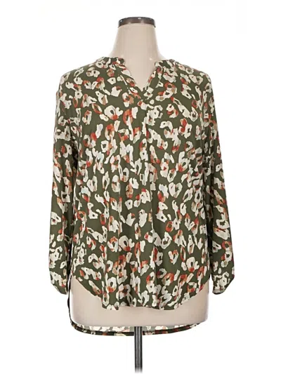 Pre-owned C Established 1946 3/4 Sleeve Blouse In Green