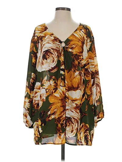 Pre-owned C Established 1946 3/4 Sleeve Blouse In Green