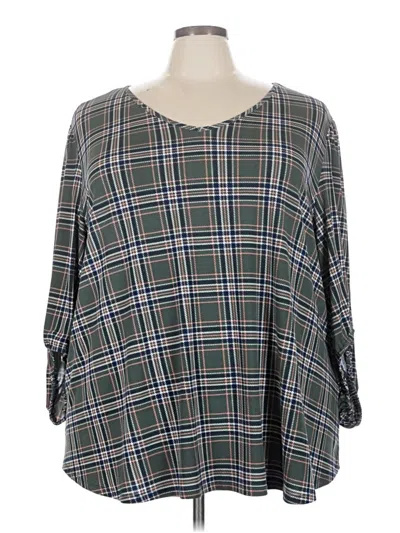 Pre-owned C Established 1946 3/4 Sleeve Blouse In Green