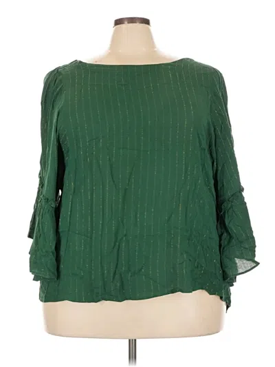 Pre-owned C Established 1946 3/4 Sleeve Blouse In Green