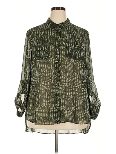 Pre-owned C Established 1946 3/4 Sleeve Blouse In Green
