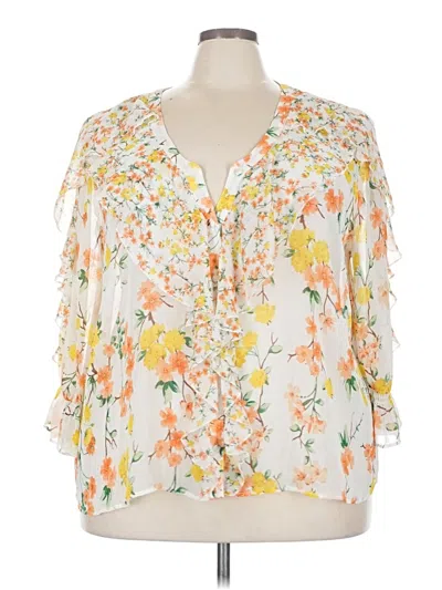 Pre-owned C Established 1946 3/4 Sleeve Blouse In Ivory