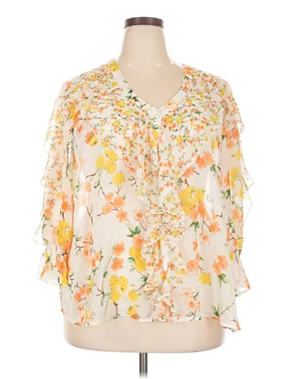 Pre-owned C Established 1946 3/4 Sleeve Blouse In Ivory