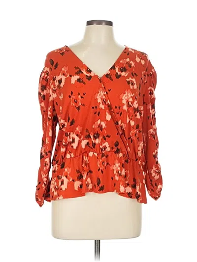 Pre-owned C Established 1946 3/4 Sleeve Blouse In Orange