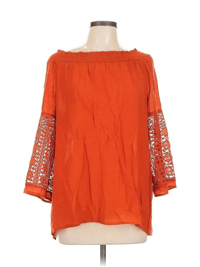 Pre-owned C Established 1946 3/4 Sleeve Blouse In Orange