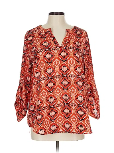 Pre-owned C Established 1946 3/4 Sleeve Blouse In Orange
