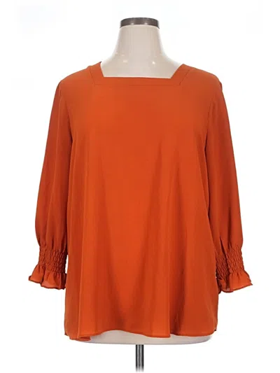 Pre-owned C Established 1946 3/4 Sleeve Blouse In Orange
