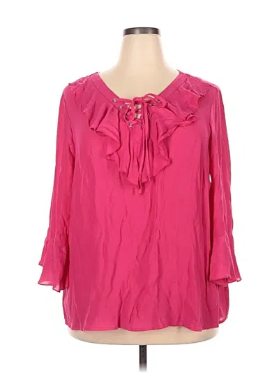 Pre-owned C Established 1946 3/4 Sleeve Blouse In Pink