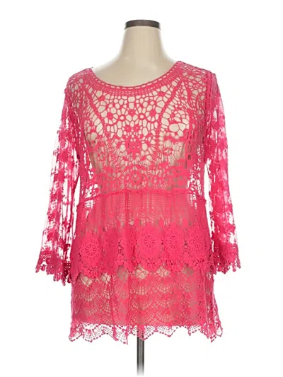 Pre-owned C Established 1946 3/4 Sleeve Blouse In Pink