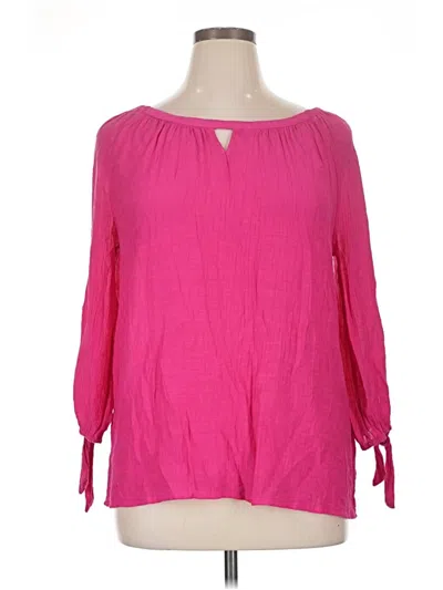 Pre-owned C Established 1946 3/4 Sleeve Blouse In Pink