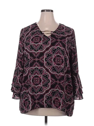 Pre-owned C Established 1946 3/4 Sleeve Blouse In Purple