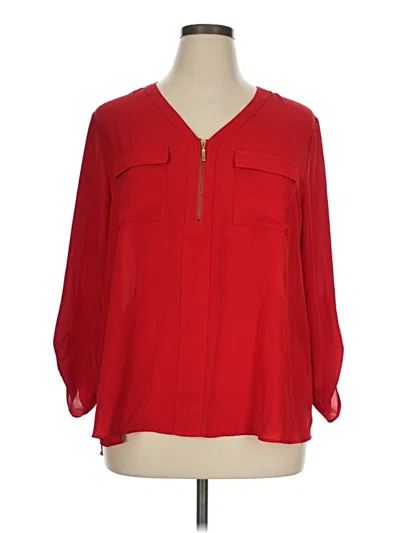 Pre-owned C Established 1946 3/4 Sleeve Blouse In Red