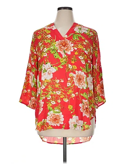 Pre-owned C Established 1946 3/4 Sleeve Blouse In Red