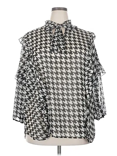 Pre-owned C Established 1946 3/4 Sleeve Blouse In Silver