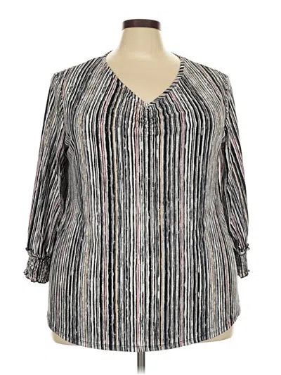 Pre-owned C Established 1946 3/4 Sleeve Blouse In Silver