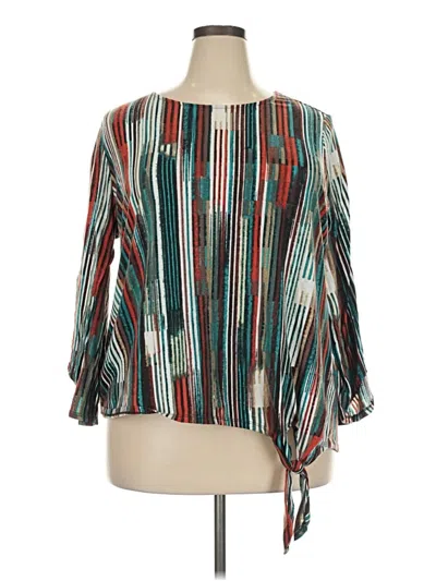 Pre-owned C Established 1946 3/4 Sleeve Blouse In Teal