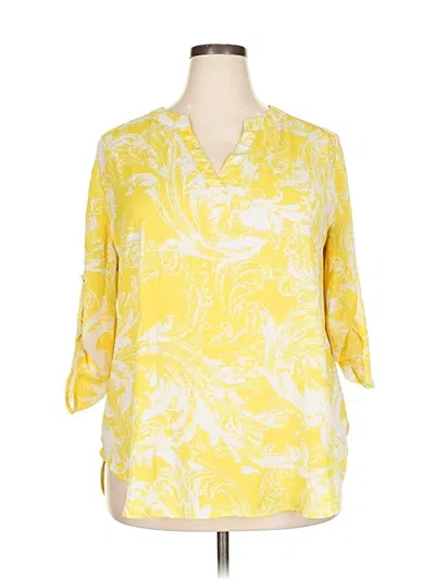 Pre-owned C Established 1946 3/4 Sleeve Blouse In Yellow
