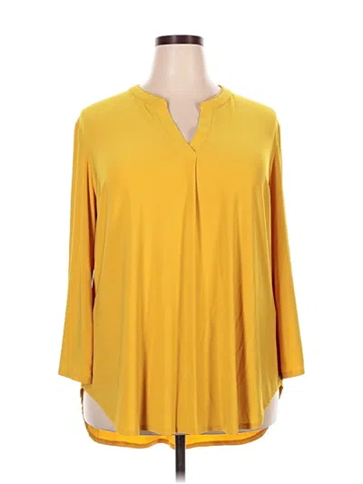 Pre-owned C Established 1946 3/4 Sleeve Blouse In Yellow