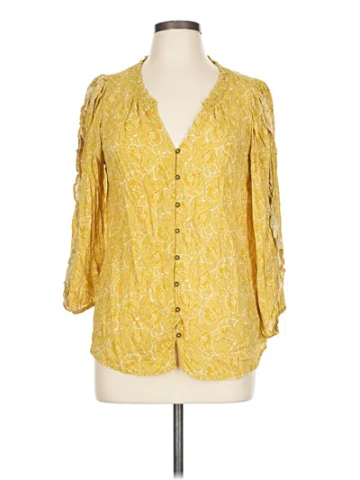 Pre-owned C Established 1946 3/4 Sleeve Blouse In Yellow