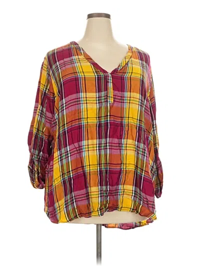 Pre-owned C Established 1946 3/4 Sleeve Blouse In Yellow