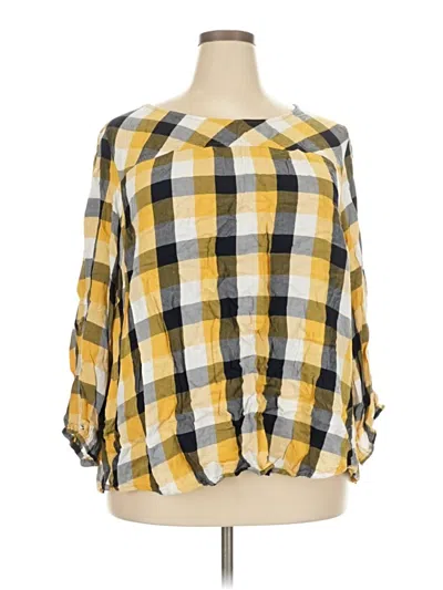 Pre-owned C Established 1946 3/4 Sleeve Blouse In Yellow