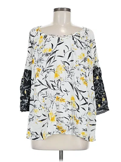 Pre-owned C Established 1946 3/4 Sleeve Blouse In Yellow