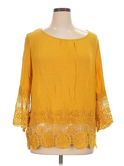 Pre-owned C Established 1946 3/4 Sleeve Blouse In Yellow