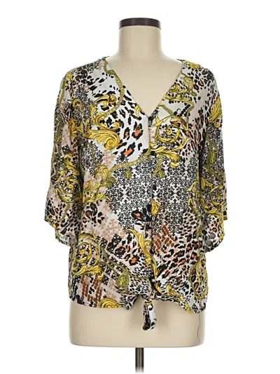 Pre-owned C Established 1946 3/4 Sleeve Blouse In Yellow