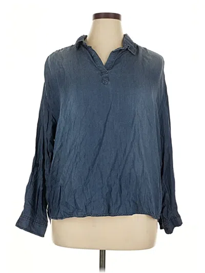 Pre-owned C Established 1946 3/4 Sleeve Button Down Shirt In Blue