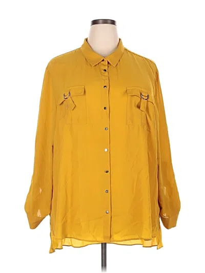Pre-owned C Established 1946 3/4 Sleeve Button Down Shirt In Yellow