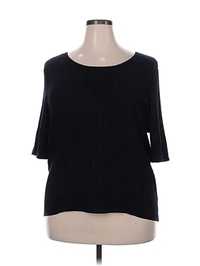 Pre-owned C Established 1946 3/4 Sleeve Top Black Boatneck Tops