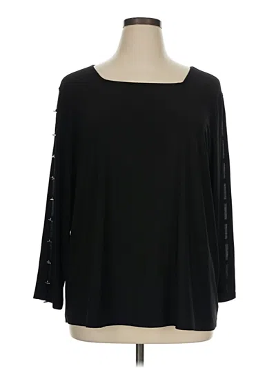 Pre-owned C Established 1946 3/4 Sleeve Top Black Boatneck Tops